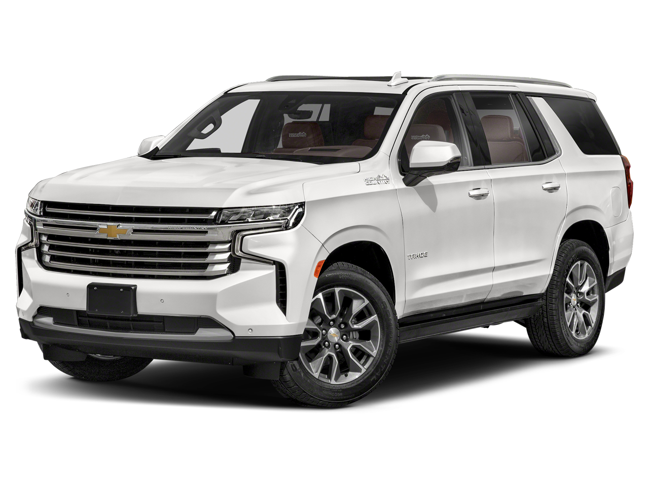 2024 Chevrolet Tahoe High Country in Summit White — front three-quarter view