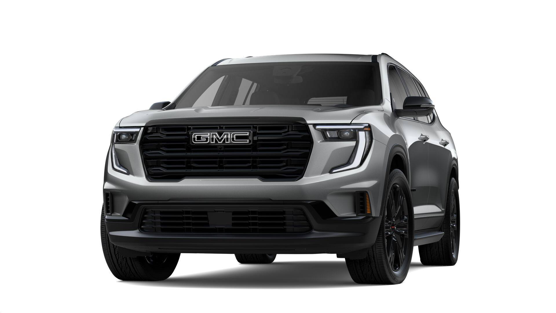 2026 GMC Acadia Elevation in Sterling Metallic — front three-quarter view