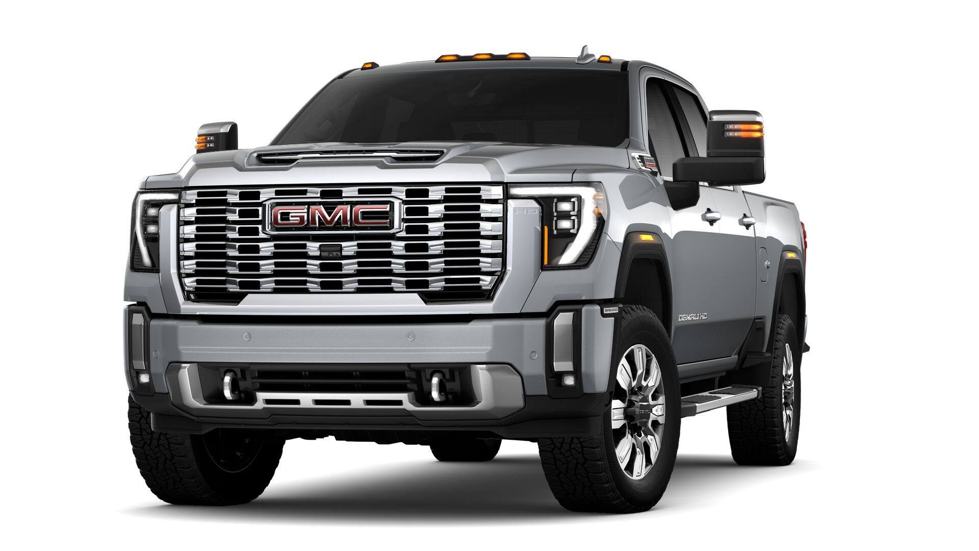 2026 GMC Sierra 3500 HD Denali in Sterling Metallic — front three-quarter view