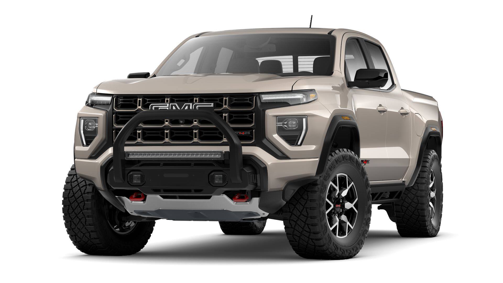 2026 GMC Canyon AT4X in Coastal Dune — front three-quarter view